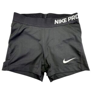 Nike Pro Dri-Fit Youth Girl's Black Compression Athletic Shorts Size Small